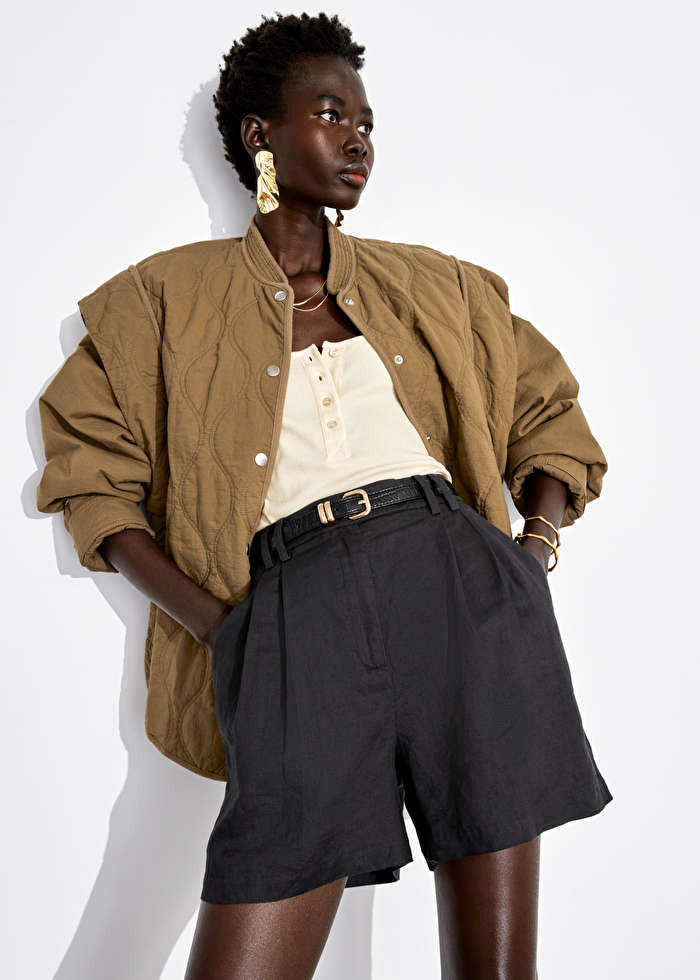 Relaxed Linen Shorts - Black - Shorts - & Other Stories | & Other Stories US