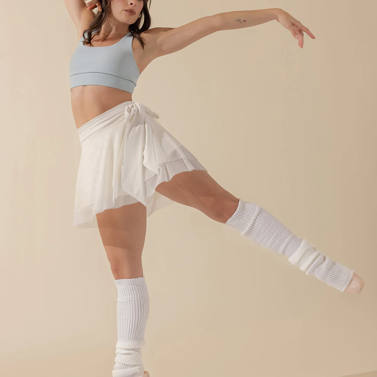 Juliet Wrap Skort - Cream | POPFLEX