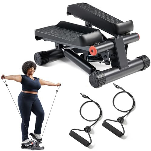Sunny Health & Fitness Mini Steppers for Exercise at Home, Stair Step Workout Machine with Optional Resistance Bands, Full Body Cardio Equipment, Optional Free SunnyFit App Connection Smart Stepper | Amazon (US)