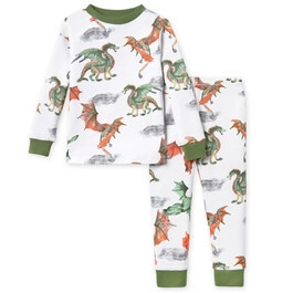 Dragons Organic Cotton Snug Fit Pajamas - 2-Piece 12M | Burts Bees Baby