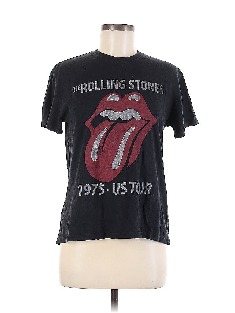 The Rolling Stones Long Sleeve T-Shirt: Black Graphic Tops - Size Medium | ThredUp