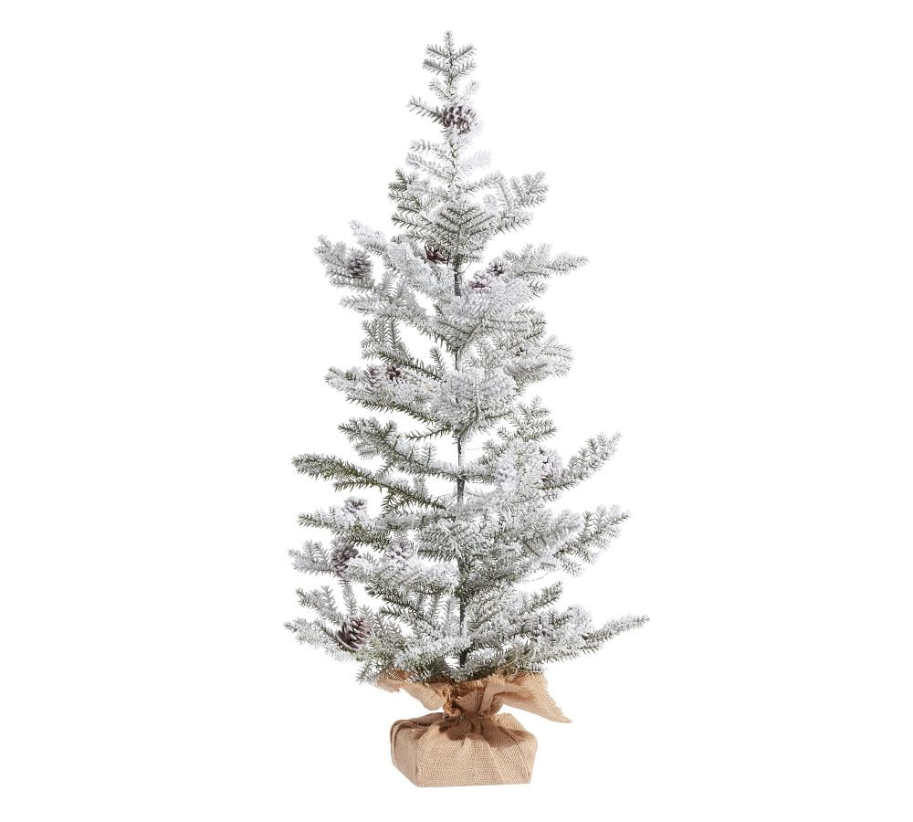 Pre-Lit Faux Snowy Pine Trees | Pottery Barn (US)