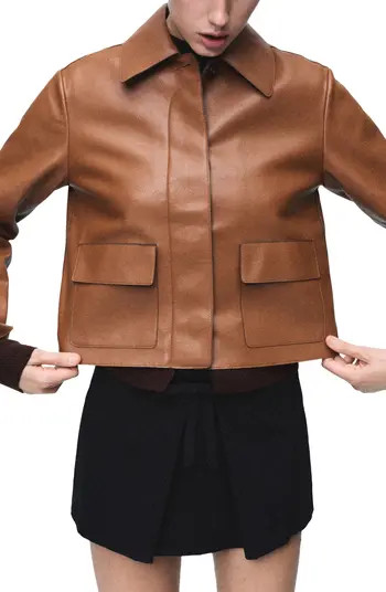 MANGO Sabina Faux Leather Jacket | Nordstrom | Nordstrom