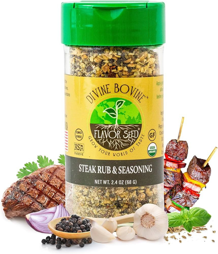 Flavor Seed Divine Bovine Organic Steak Seasoning & Rub, Gourmet Spice Blend for Cooking & Grilli... | Amazon (US)