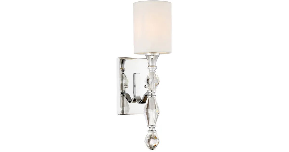 Designers Fountain Evi Single Light 17" Tall Wallchiere Style Wall Sconce with Crystal AccentsMod... | Build.com, Inc.