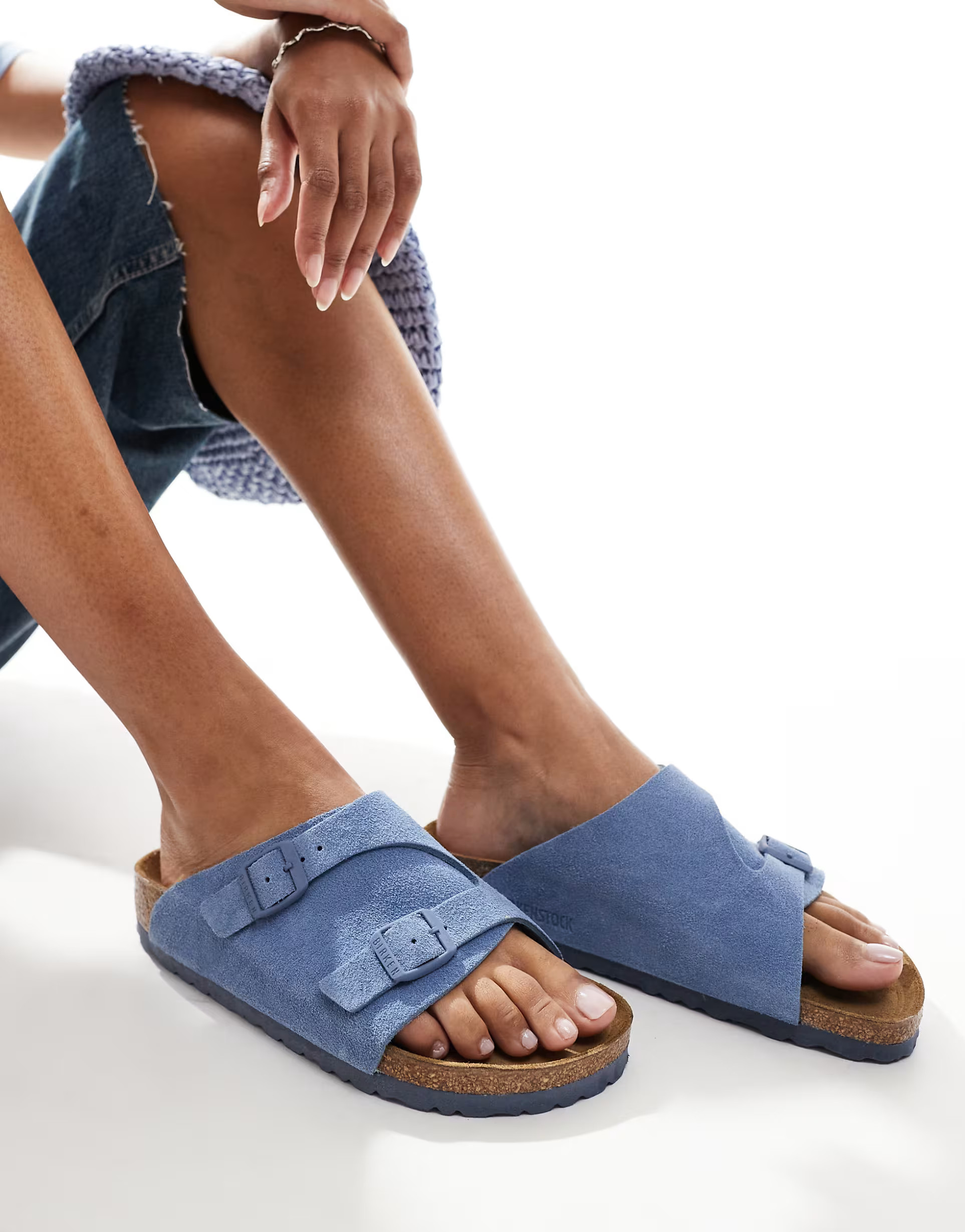 Birkenstock Zurich sandals in blue suede | ASOS (Global)