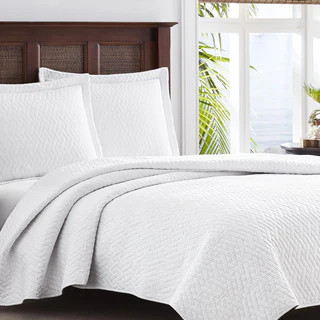 Tommy Bahama Chevron White 3-piece Quilt Set - King - 3 Piece | Bed Bath & Beyond