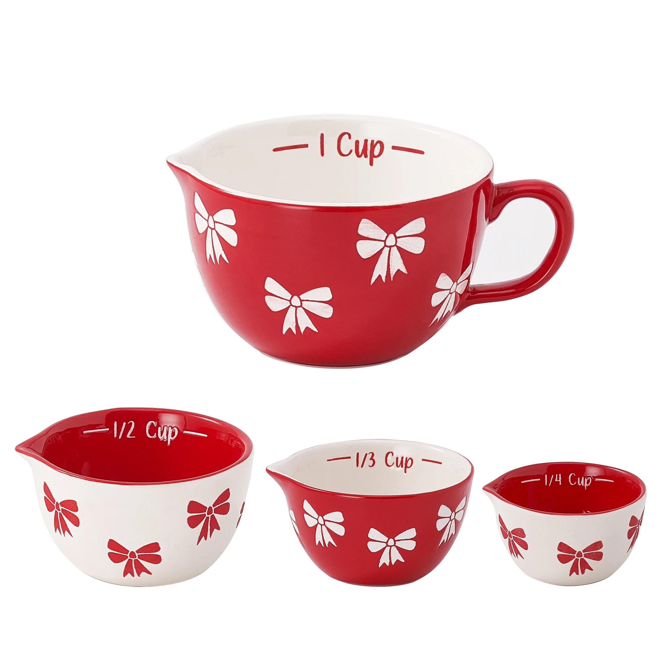 Holiday Time Measuring Cups Bow Set of 4, Bakeware | Walmart (US)