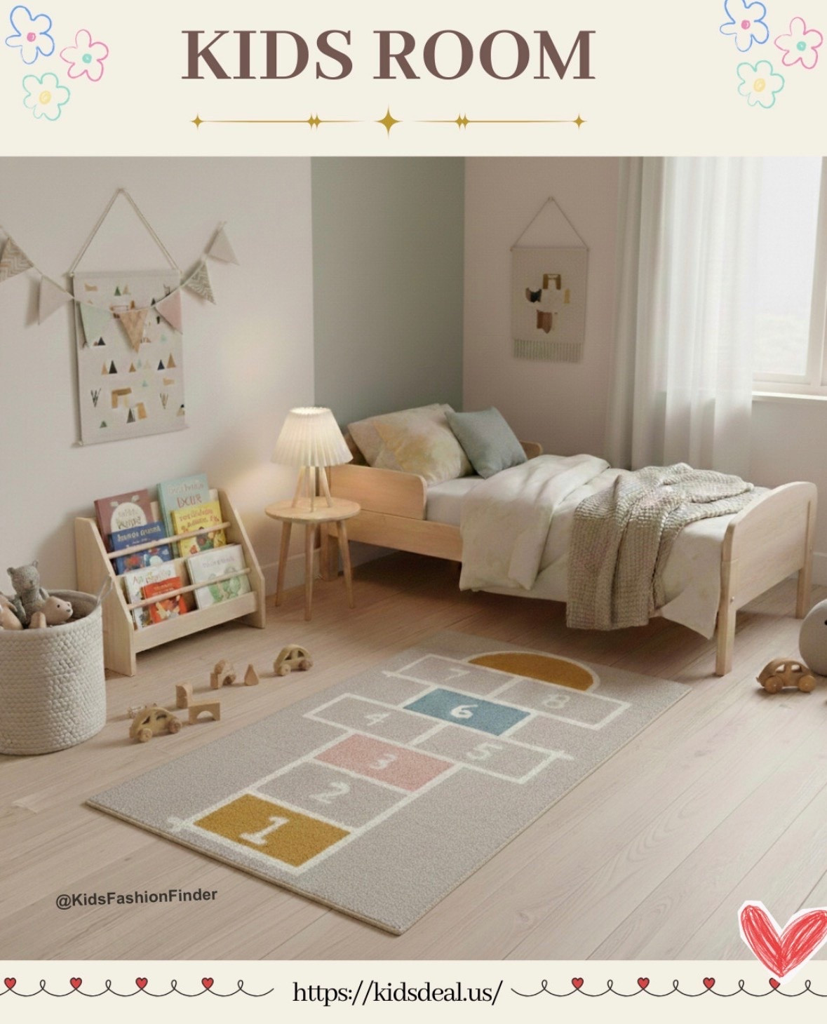 Cozy kids room vibes 🧸✨

This hopscotch rug is SO much fun.
 
Kids’ favorite spot to play & imagine 💛Inspires play + builds balance & coordination 💛

#kidsroom #playroomdecor #hopscotch #kidsspace #momlife #homeinspo #kidsdecor #IKEA

#LTKKids #LTKHome #LTKmomlife