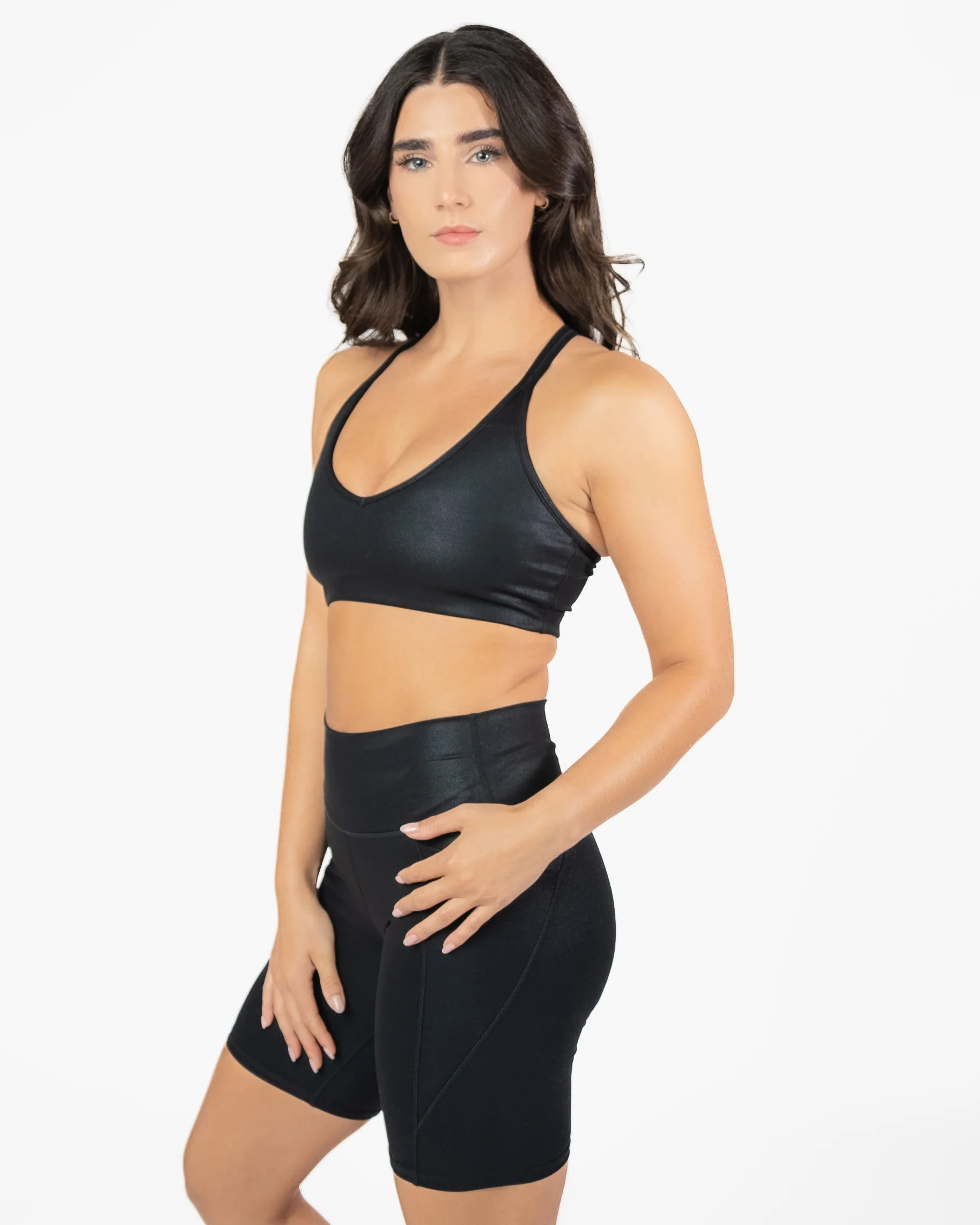Skin Move Bra - Black Shimmer Foil | Senita Athletics