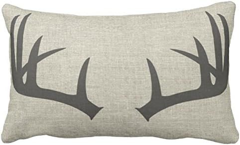 UOOPOO Deer Antlers | Lumbar Throw Pillow Case Square 12 x 20 Inches Soft Cotton Canvas Home Deco... | Amazon (US)
