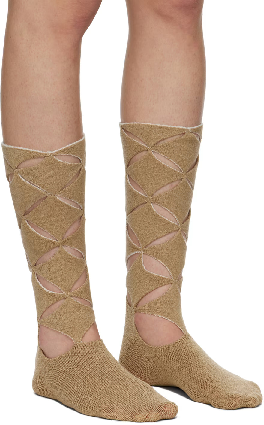 SSENSE Exclusive Tan Argyle Socks | SSENSE