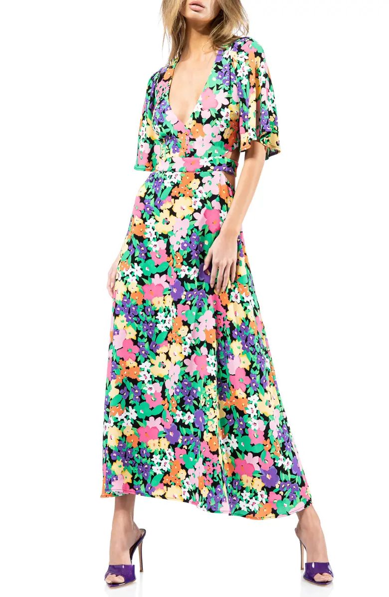 AFRM Renzo Floral Cutout Midi Dress | Nordstrom | Nordstrom