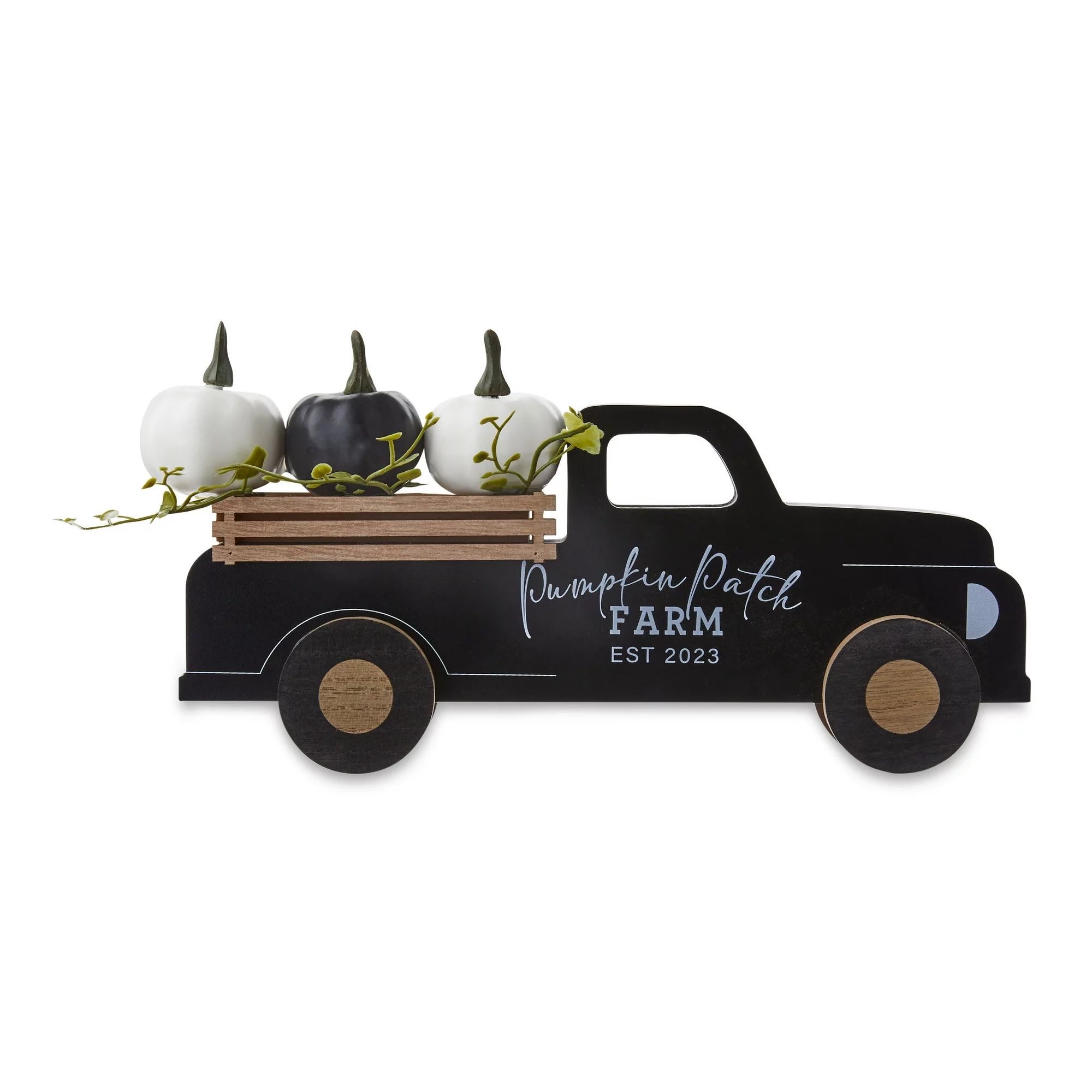 Fall, 5.5 inch Height Harvest Black Wood Truck Tabletop Decoration, Way to Celebrate | Walmart (US)