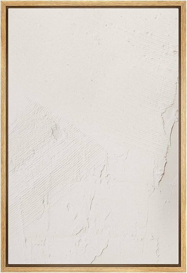 SIGNWIN Framed Canvas Print Wall Art Minimal White Paint Brush Strokes Abstract Shapes Illustrati... | Amazon (US)