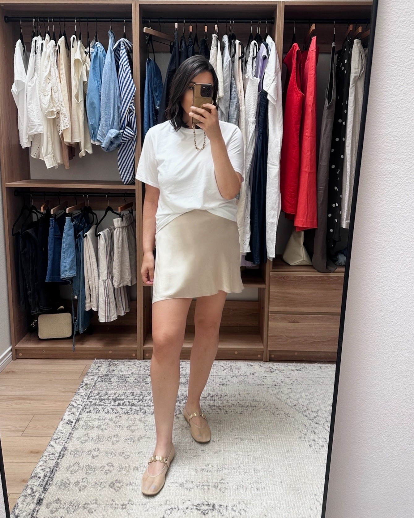 I’ve had this little silk skirt for a few years now and weirdly enough I don’t bust it out for summer. But I am this year! It’s so classic with a simple tee or tank. It’s under $50 too! I’m in the large, great fit for me.   @Quince