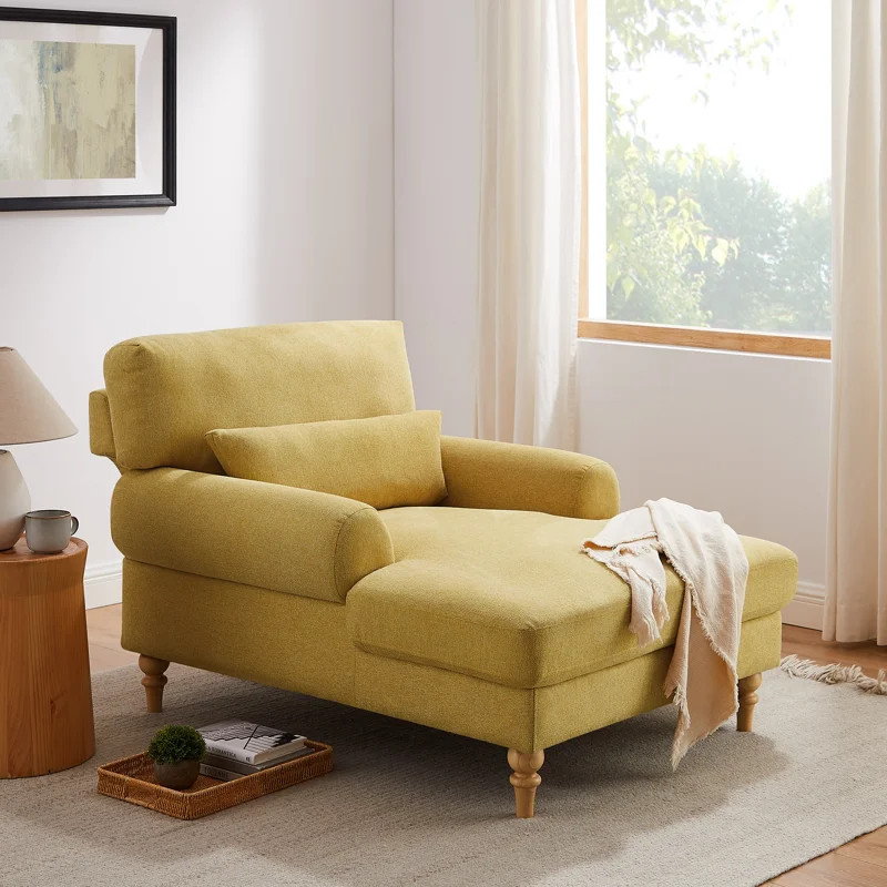 Davene Upholstered Chaise Lounge with Adjustable Backrest | Wayfair North America