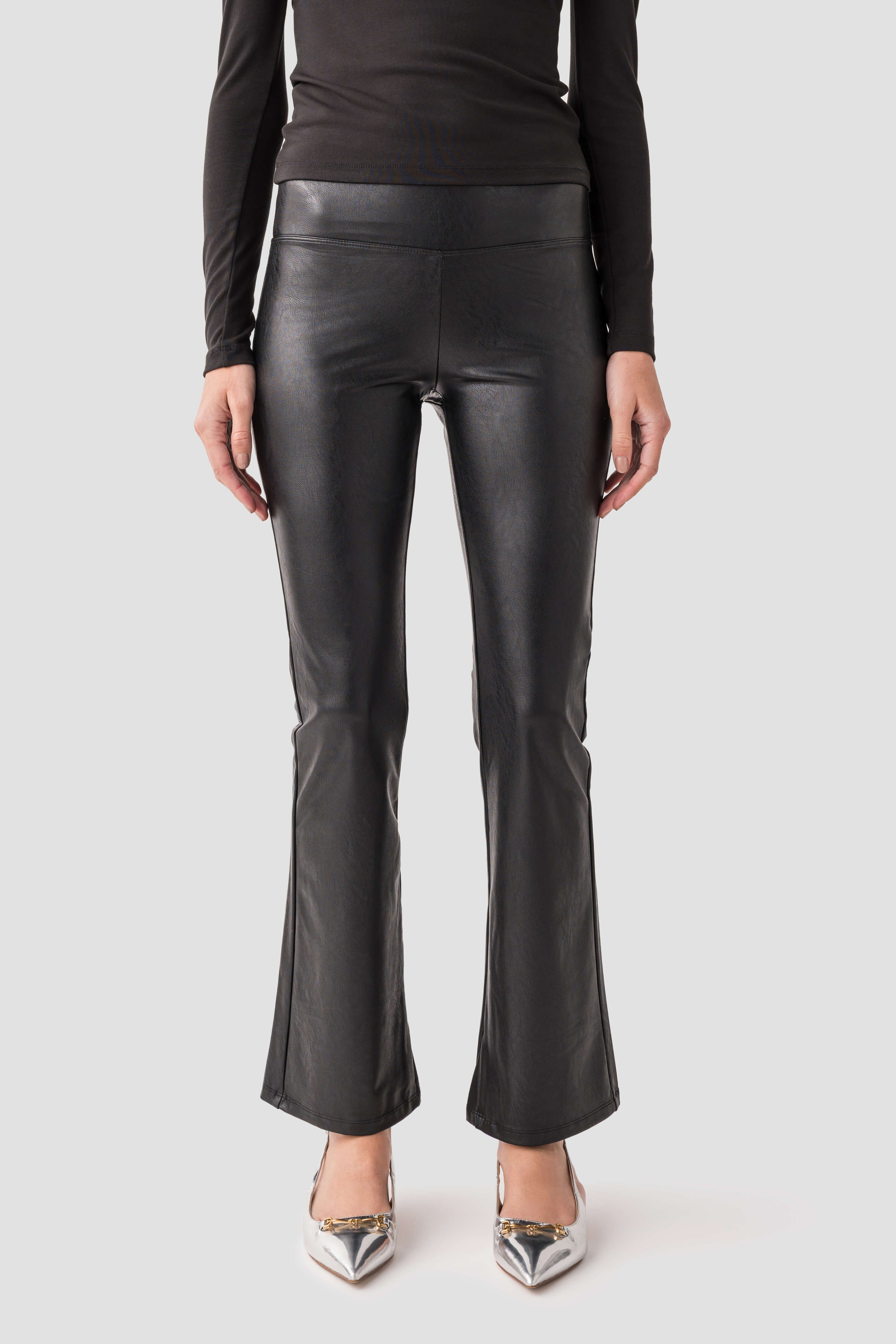 Rd Style Faux Leather Flare Leggings | Social Threads