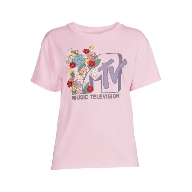 MTV Juniors’ Floral T-Shirt - Walmart.com | Walmart (US)