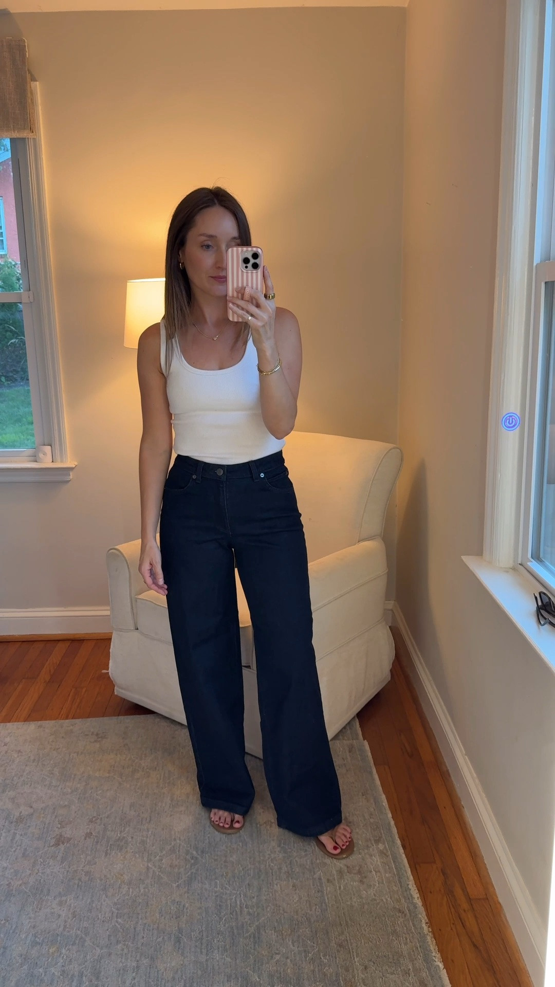 The perfect dark indigo wash jeans! On sale for $28. Wearing size 2.