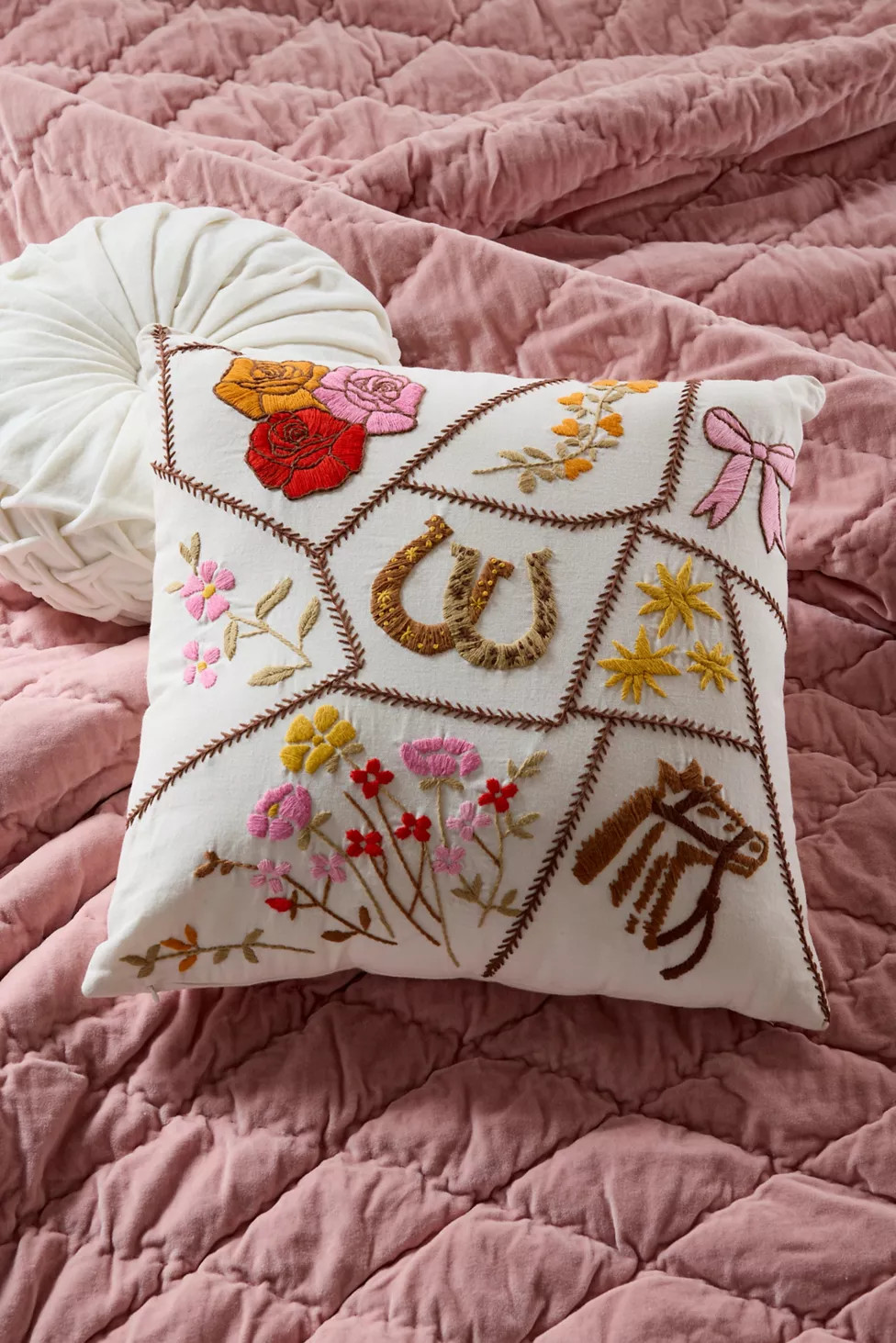 Rodeo Charms Embroidered Throw Pillow | Urban Outfitters (US and RoW)
