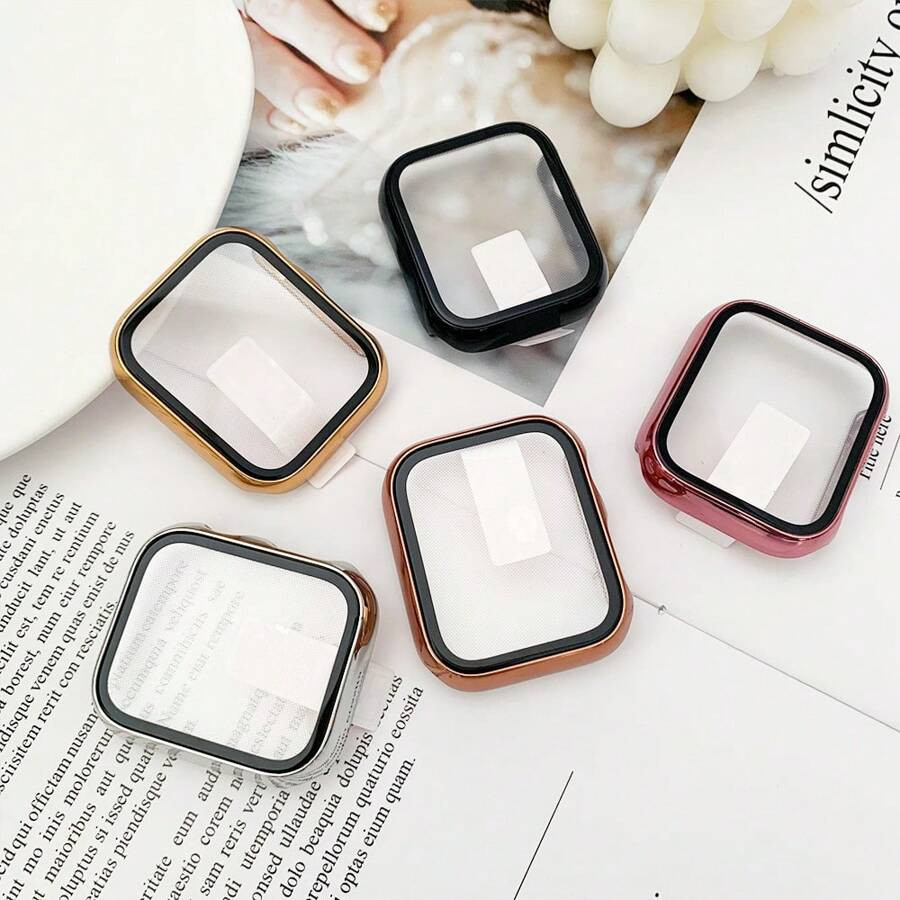 1pc Unisex Electroplated PC + Tempered Glass 2-In-1 Protective Case Shockproof Casual Cover Compa... | SHEIN