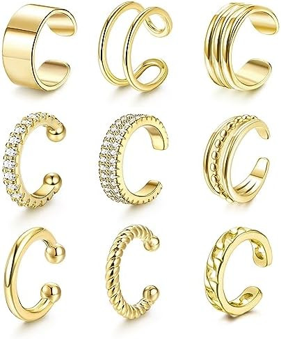 LOLIAS 𝐄𝐚𝐫 𝐂𝐮𝐟𝐟 𝐄𝐚𝐫𝐫𝐢𝐧𝐠𝐬 for Women Non Piercing Gold... | Amazon (US)