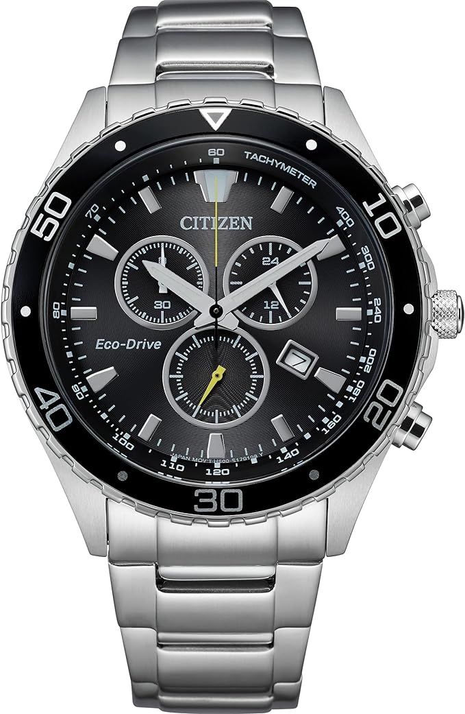 Citizen Men's Sport Luxury Chronograph Eco-Drive Watch with Stainless Steel Strap, Silver-Tone, 1... | Amazon (US)