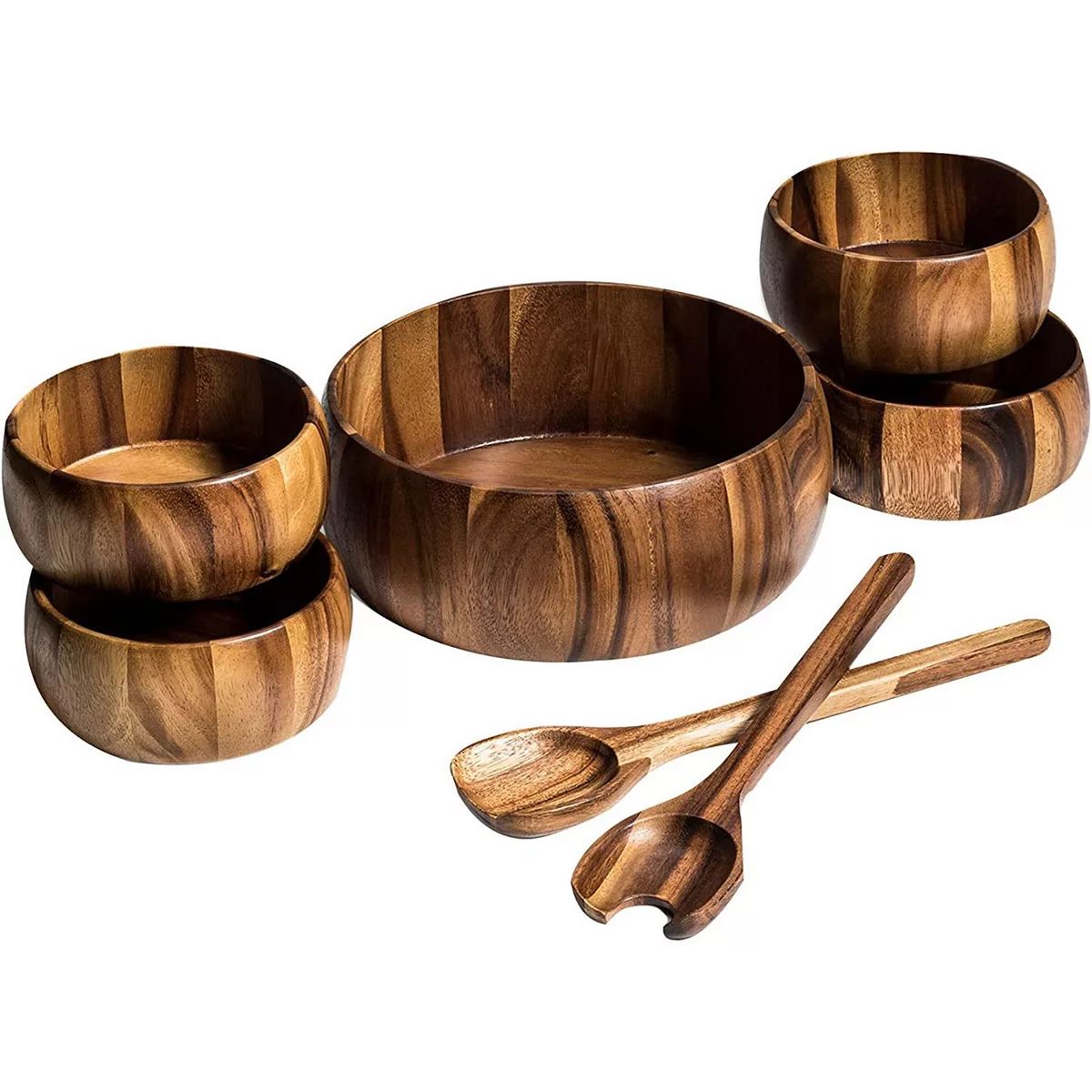 7 Piece - Large Salad Bowl with Servers and 4 Individuals | Kohl's
