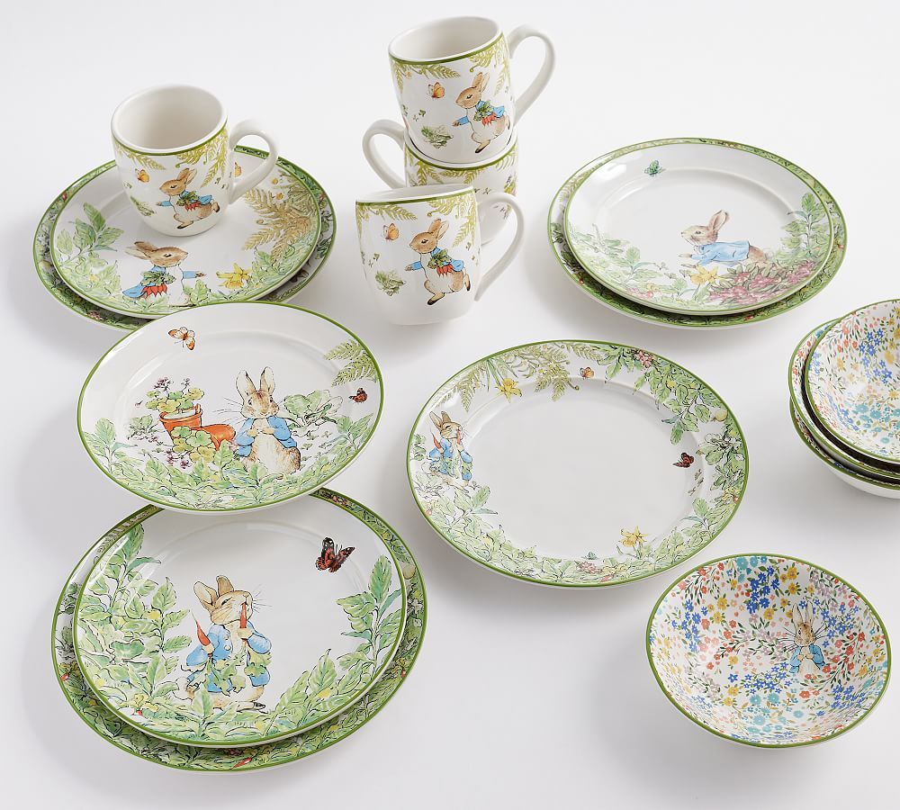 Peter Rabbit™ Stoneware 16-Piece Dinnerware Set | Pottery Barn (US)