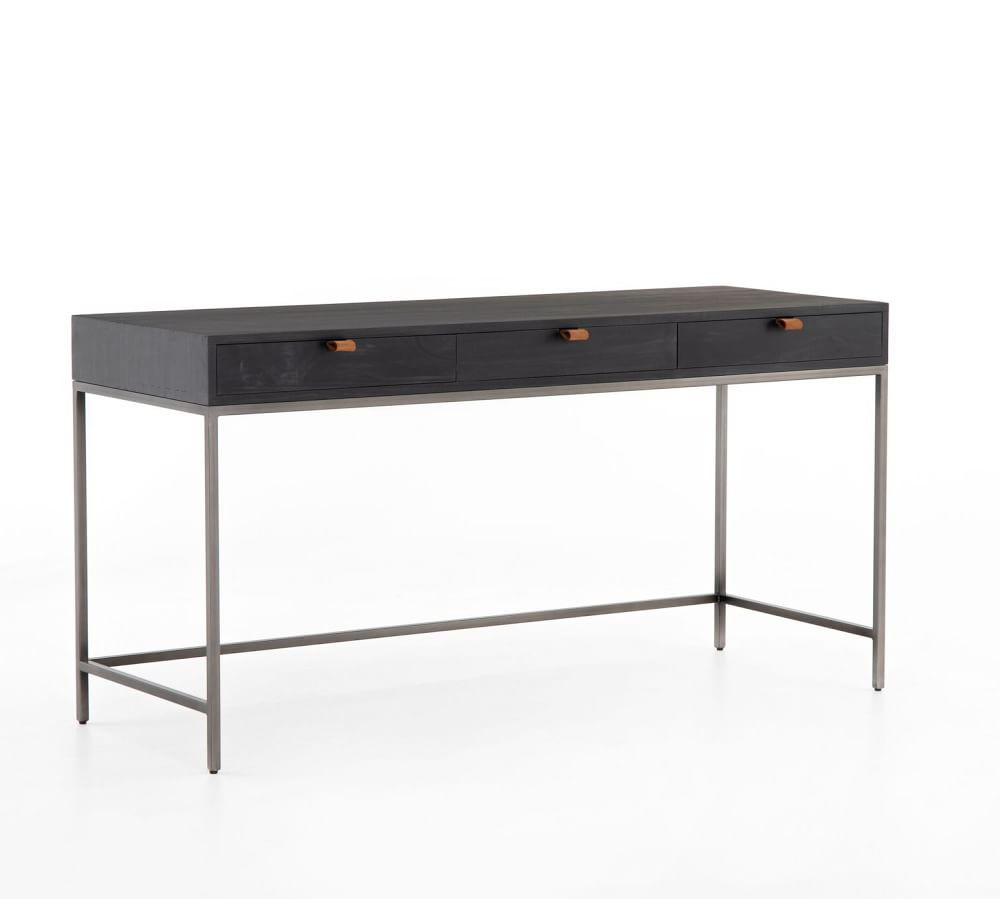 Graham 60&amp;quot; Desk, Black Wash | Pottery Barn (US)