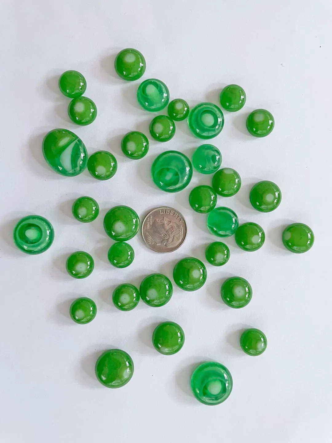 Murrini Drops- Bag #44- Green Concentric Drops- Coe 96, Glass Embellishments - Etsy | Etsy (US)