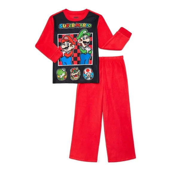 Super Mario Boys Long Sleeve Top and Pants Pajama Set, Sizes 4-16 | Walmart (US)