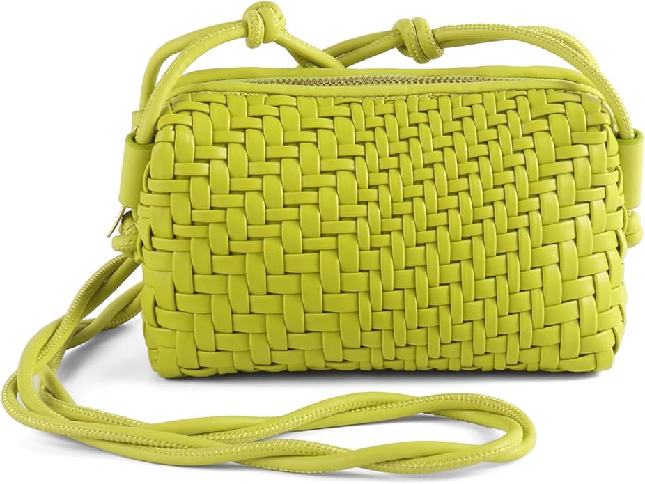 Woven Crossbody Bag for Women,Small Handbag Cute Purse Vegan Leather Handmade Shoulderbag,Lightwe... | Amazon (US)