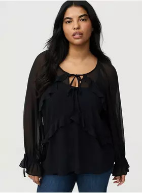 Raglan Ruffle Blouse | Torrid (US & Canada)