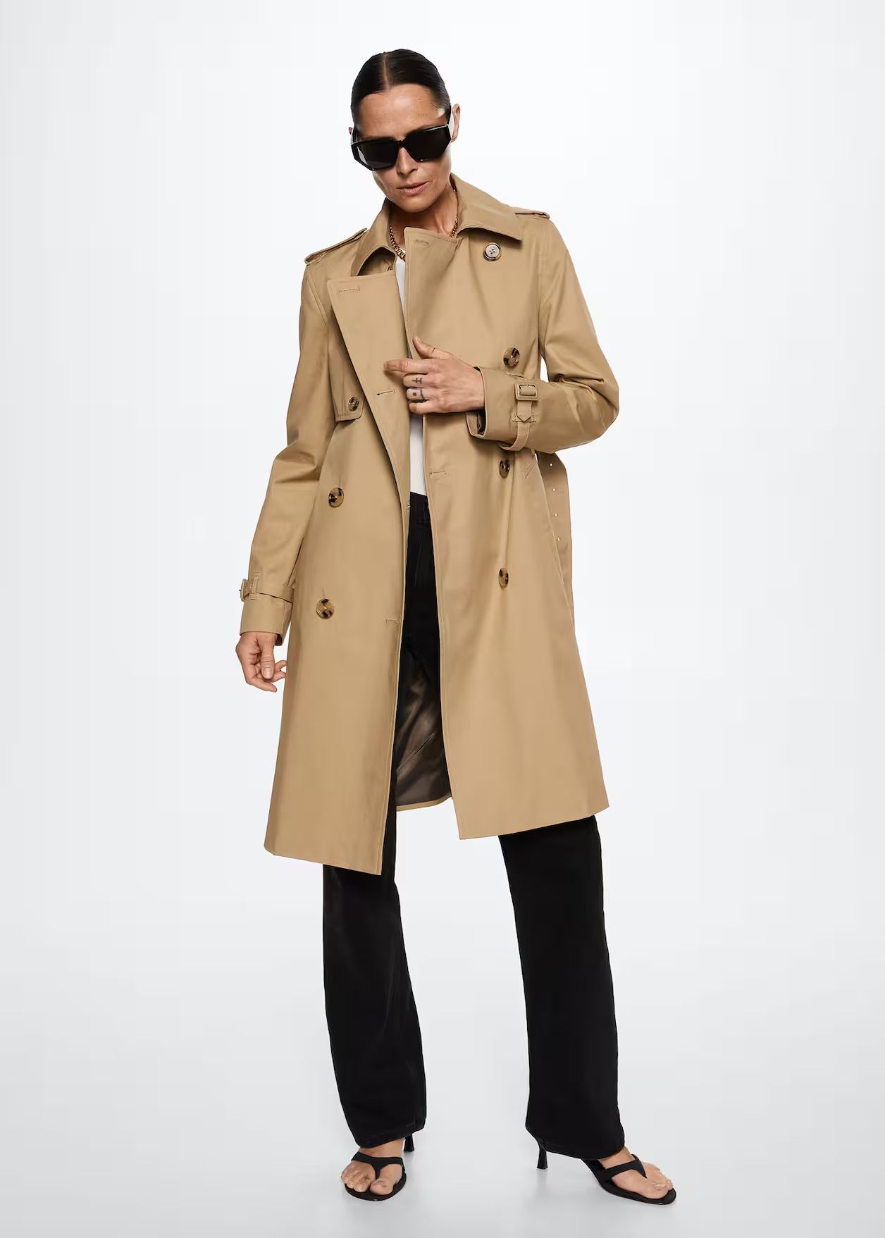 Cotton classic trench coat -  Women | Mango USA | MANGO (US)