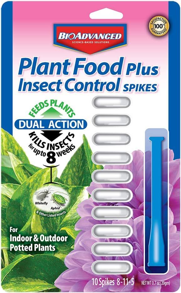 BioAdvanced Plant Food Insect Control Spikes, 10 Spikes | Amazon (US)