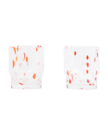 Set Of 2 Confetti Double Old-fashioned Glasses | TJ Maxx
