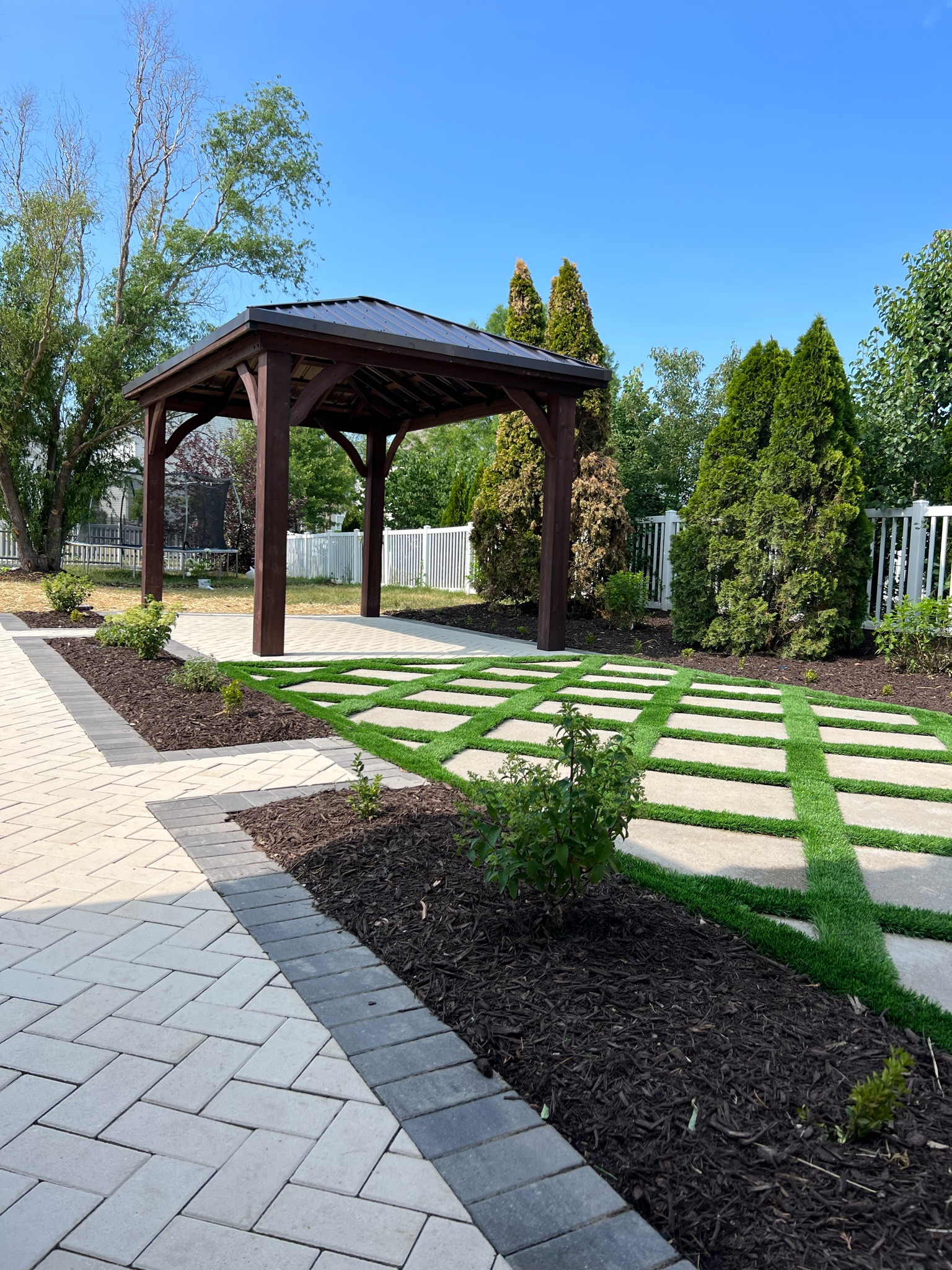 14x10 Gazebo in dark brown. 

Being a sunblock, sun hat girlie… this is the Gazebo of my dreams and the dark brown stain works so well with the dark mulch! Love love love 

#LTKfamily #LTKhome #LTKxPrimeDay