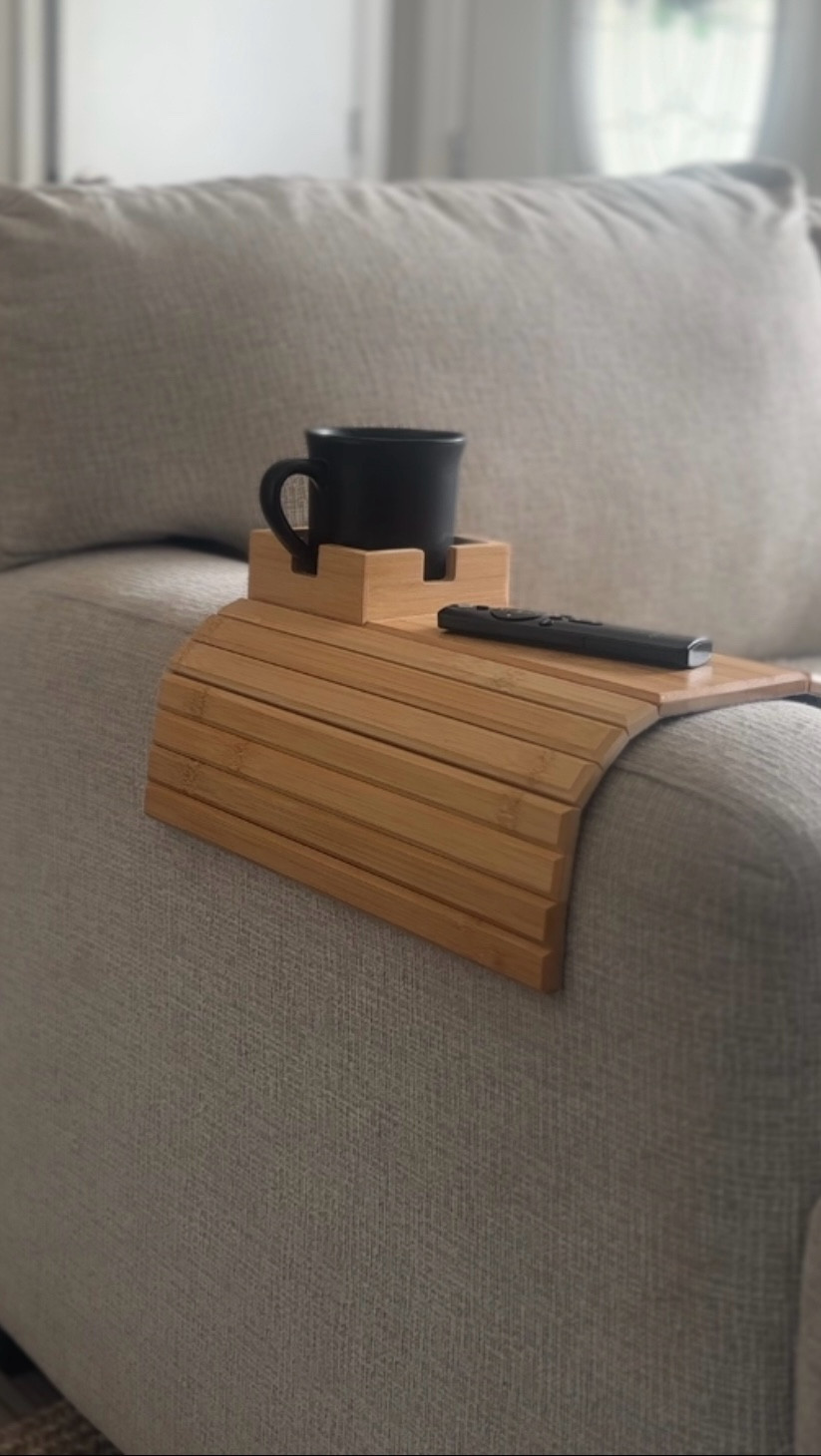 Loving this bamboo arm tray with cup holder. 

#LTKHome #LTKFamily #LTKStyleTip