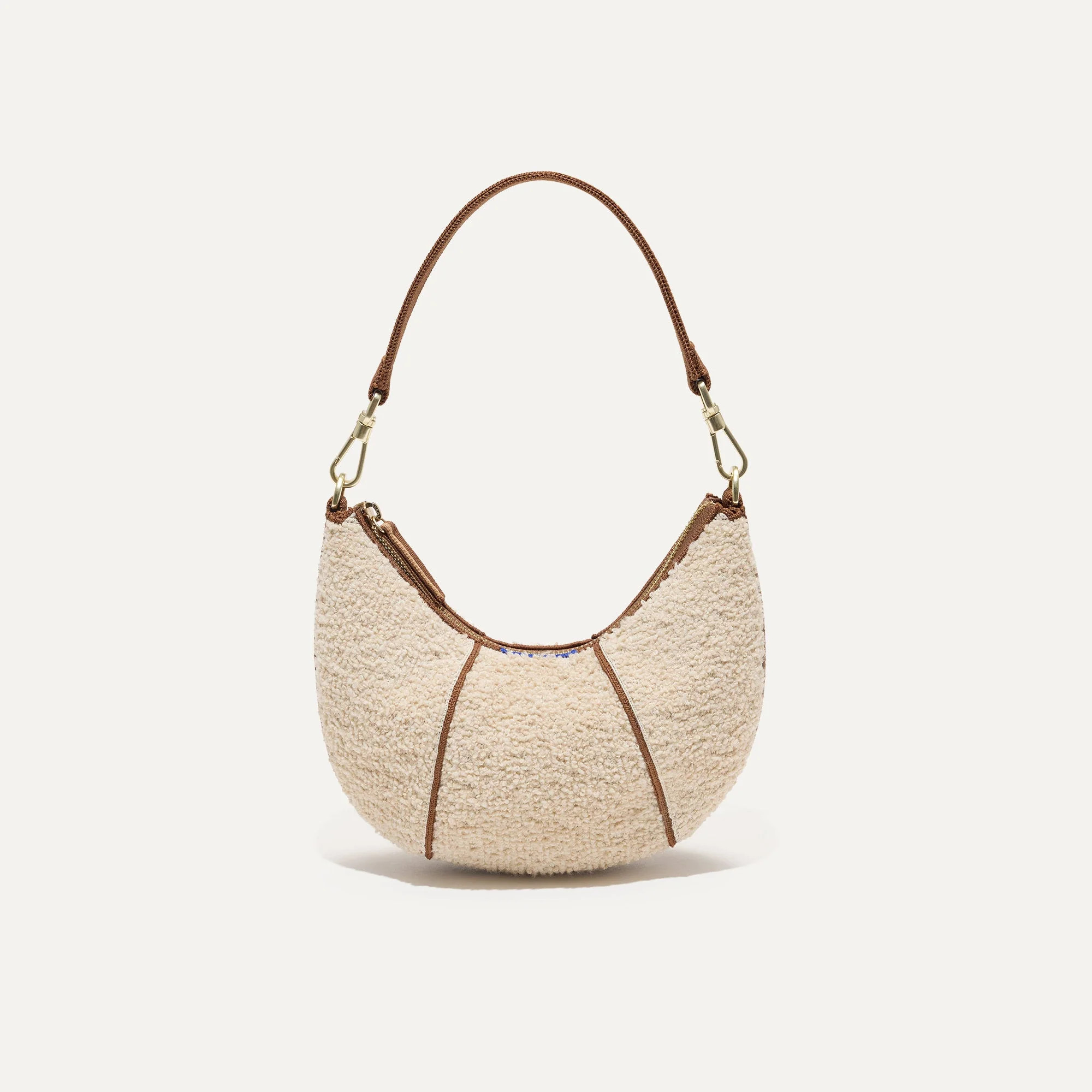 The Mini Crescent Bag in Honeybun Bouclé | Rothy's | Rothy's