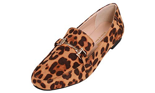 FEVERSOLE Women's Fashion Trim Deco Loafer Slippers Leopard Size 9.5 M US | Amazon (US)