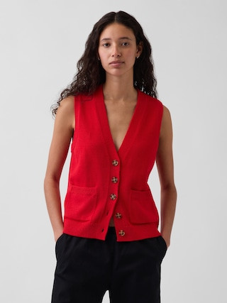 100% Cotton Pocket Sweater Vest | Gap (CA)