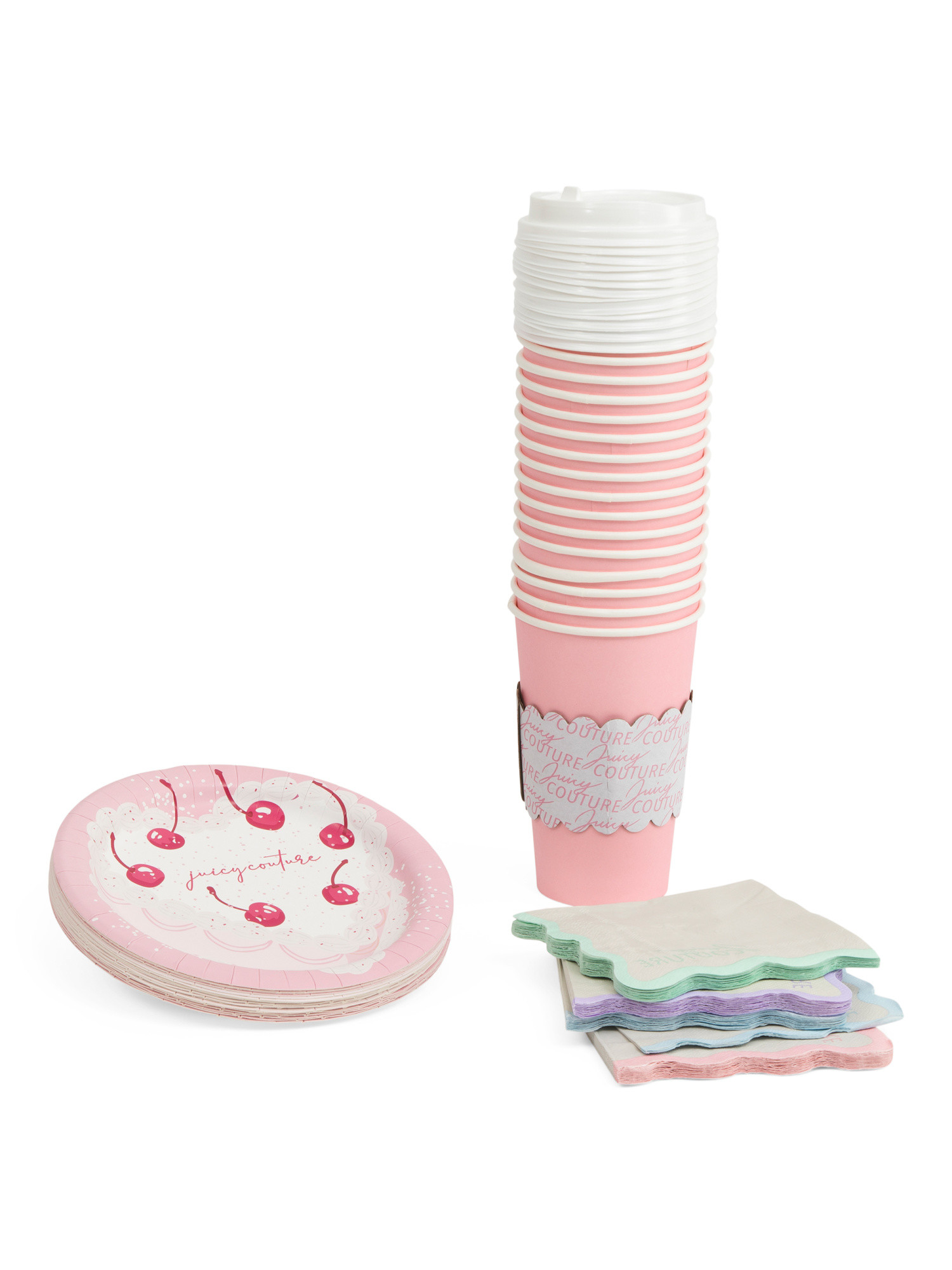 75pc Disposable Plates Cocktail Napkins And Travel Cups Set | TJ Maxx