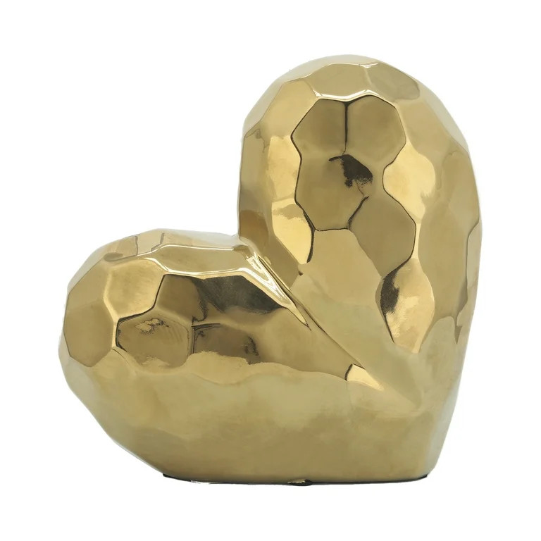Sagebrook Home Gold Ceramic Heart 8" | Walmart (US)