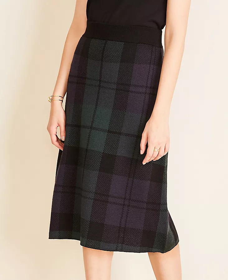 >Blackwatch Plaid Sweater Skirt | Ann Taylor (US)