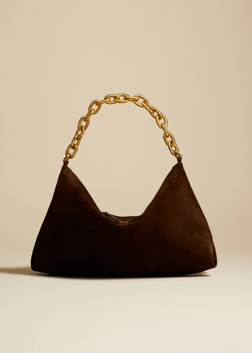 The Clara Bag in Coffee Suede | Khaite