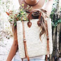 Handmade Straw Backpack - French Basket Backpack, Moroccan Basket, Bag, Market Beach Bag | Etsy (US)