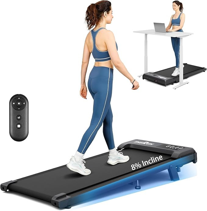 THERUN 8% Walking Pad with Incline,Under Desk Walking Pad for Home Office,2.5 HP APP Walking Pad ... | Amazon (US)