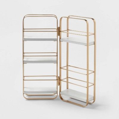 Foldable Shelf Countertop Organizer Brass - Brightroom&#8482; | Target